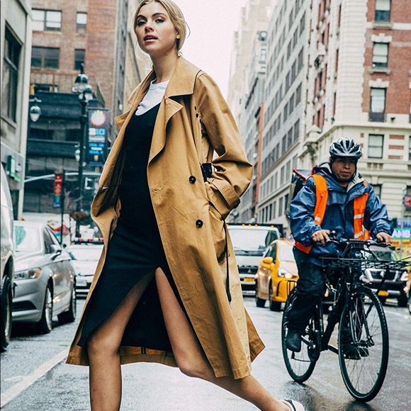 Avec Les Filles Colorblock Cotton Trench w/ Belt - Picture 2 of 8